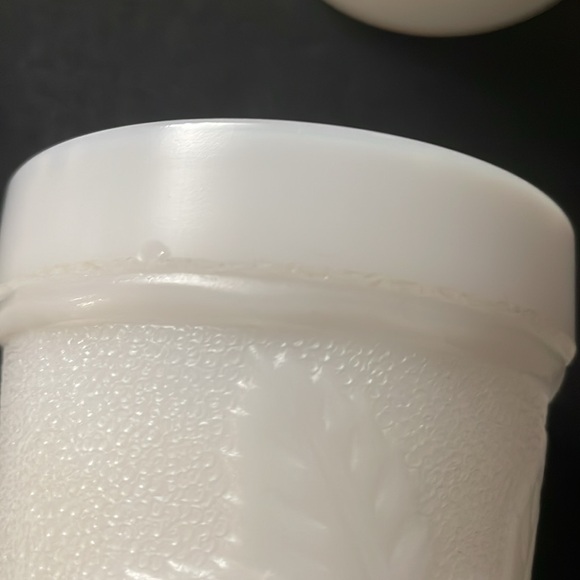 Footed Milk Glass Grapevine Goblets - Picture 11 of 12
